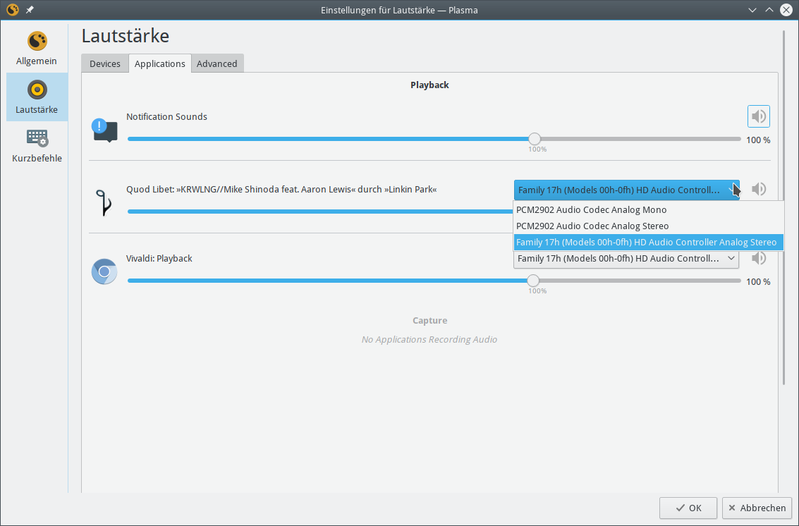 Linux KDE Audiosettings 2