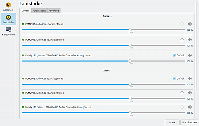 Linux KDE Audiosettings