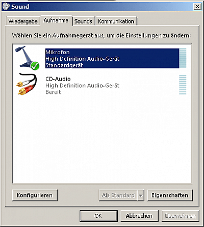 Windows Aufnahmegerät